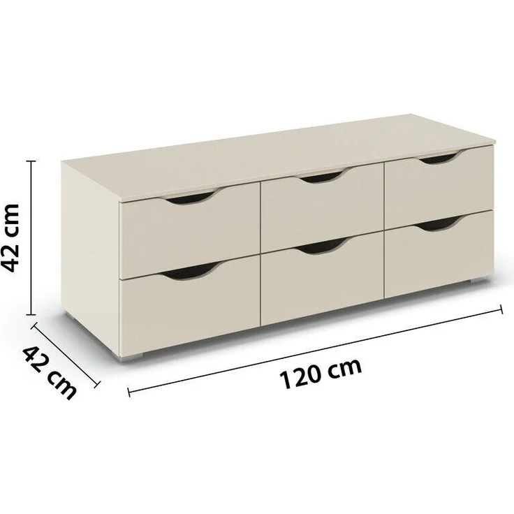 rauch Frieda, TV-Element, Lowboard, 6 Schubladen, Farbe Beige, BxHxT 120x42x42cm – Bild 4