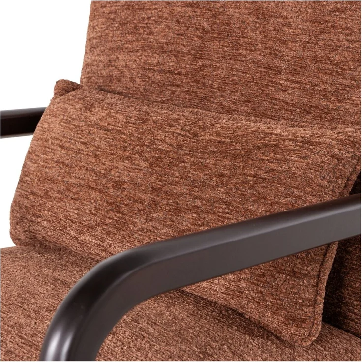 Sessel Mark - Chenille-Stoff Braun, Gestell Dunkelbraun – Bild 6