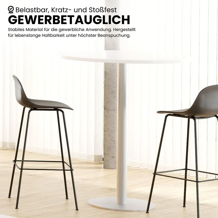 bümö Stehtisch Büro, Bistrotisch rund 80x80 cm in graphit, Gestell: Graphit - Bartisch, Stehtisch Holz-Platte, Säule aus Metall, Buffettisch, Säulentisch, Partytisch, Thekentisch, Barmöbel, STH08-G-G – Bild 5