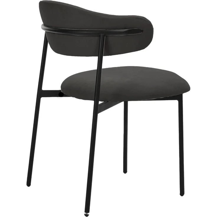 byLIVING Esszimmerstuhl 2er Set Jersey/Webstoff dunkelgrau/Gestell Metall schwarz / 4-Fuß-Stuhl/Küchenstuhl/Polsterstuhl/B 58, H 78, T 54,5 cm – Bild 8