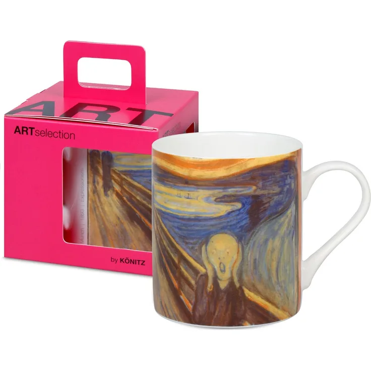 KÖNITZ Becher 1150043052 ARTselection Schrei by Edvard Munch, 400 ml, Bone China Porzellan