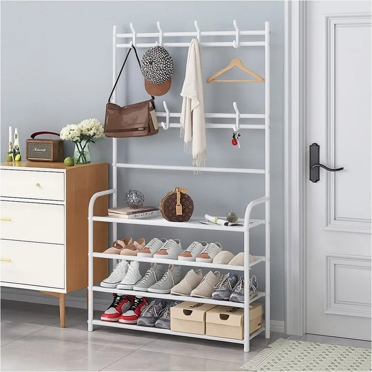 HTI-Living Garderobe Multifunktionale Garderobe mit Schuhregal (Stück, 1 St, 1 Garderobe ohne Dekoration), Kleiderständer Kleiderhaken – Bild 4