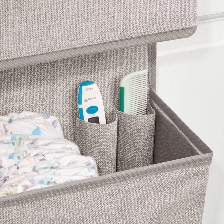 Hängeaufbewahrung Taschengarderobe mDesign Hängesystem mit 3 Taschen Leinen – Bild 5
