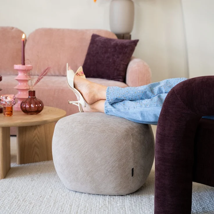 Bronx71 Hocker Fenna Samt beige – Bild 3
