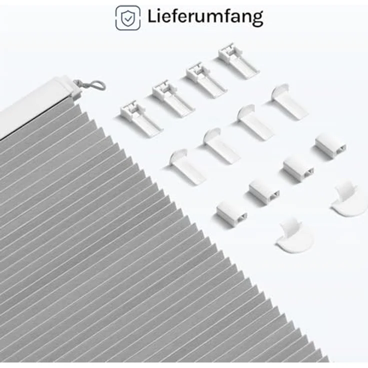 WOLTU Wabenplissee ohne Bohren Verdunklung Thermo Doppelplissee Klemmfix Zweifarbig 60x130 cm Grau-Weiß, Plissee Faltrollo Sonnen-, Sicht- & Schallschutz, Jalousie Plisseerollo für Fenster & Tür – Bild 10