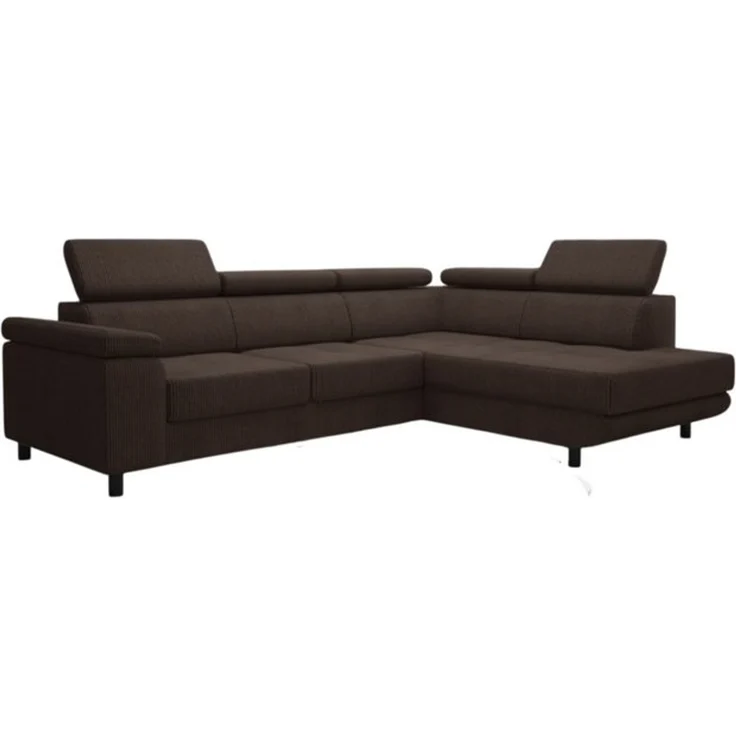 thematys Ecksofa LUNA L 250 x 183 cm, mit Schlaffunktion, mit Bettkasten, mit verstellbaren Kopfstützen, Braun (Poso 06), Ausrichtung Rechts – Bild 6