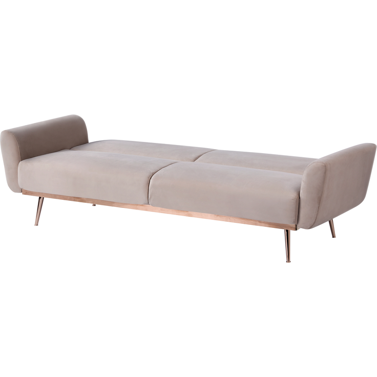 Schlafsofa 3-Sitzer EINA Samtstoff Taupe – Bild 5