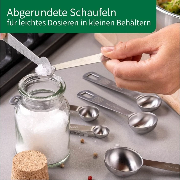 Chefkoch trifft Fackelmann Messlöffel Messlöffelset, Dosierlöffel, Maßlöffel, Edelstahllöffel – Bild 4