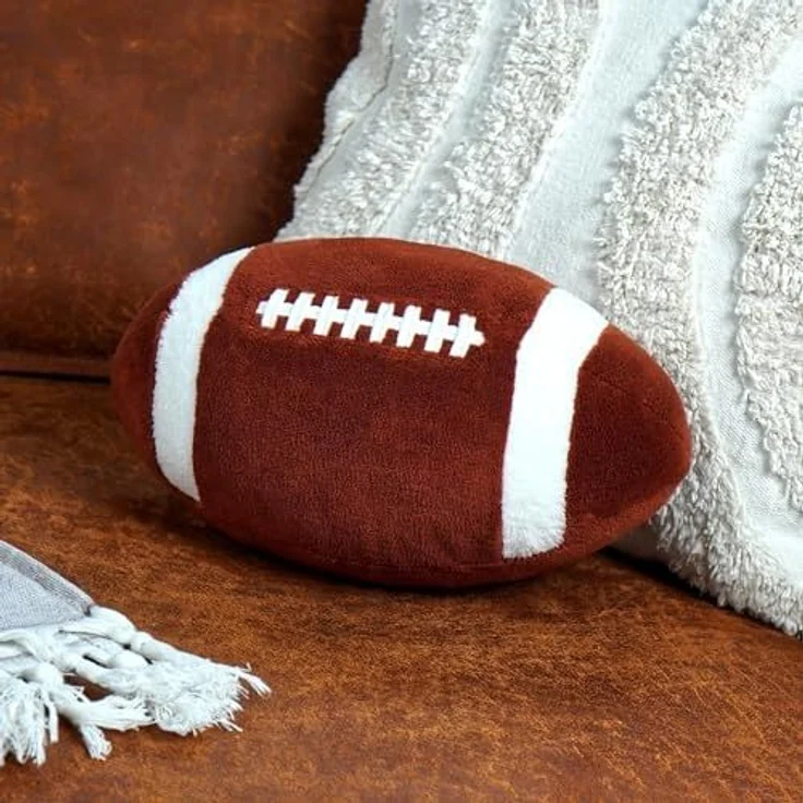 40YARDS Dekokissen American Football Kissen (maßstabsgetreu) - Indoor Football, Weiches Plüschkissen – Größe: 28 x 17 x 17 cm – Bild 2
