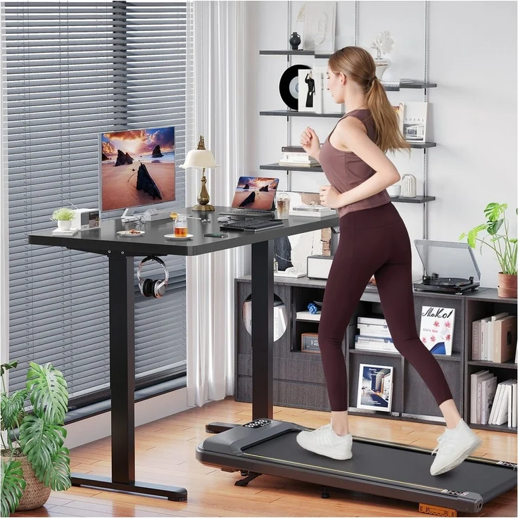 Furnicopia Schreibtisch Höhenverstellbar mit einer 25 mm dicken einteiligen Tischplatte (4-fache Höhenspeicherfunktion, Zweimotorantrieb und Tragfähigkeit über 100 kg Tischplatten-Tiefe ab 70 cm) – Bild 2