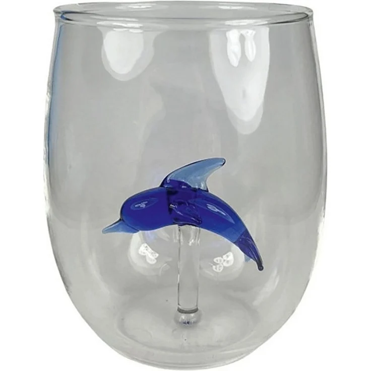 Winkee Glas Winkee - Handgemachtes Delphin Glas, Kristall-Trinkglas, Dessertg – Bild 2