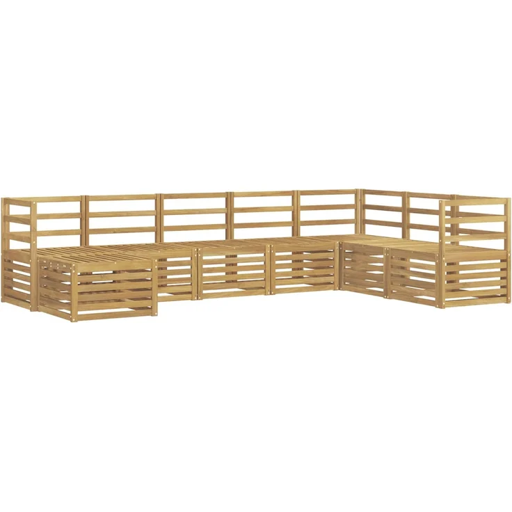 vidaXL Outdoor-Sofagarnitur 8 stk. 8-Sitzer Weiß Massivholz Akazie 3392294 – Bild 2