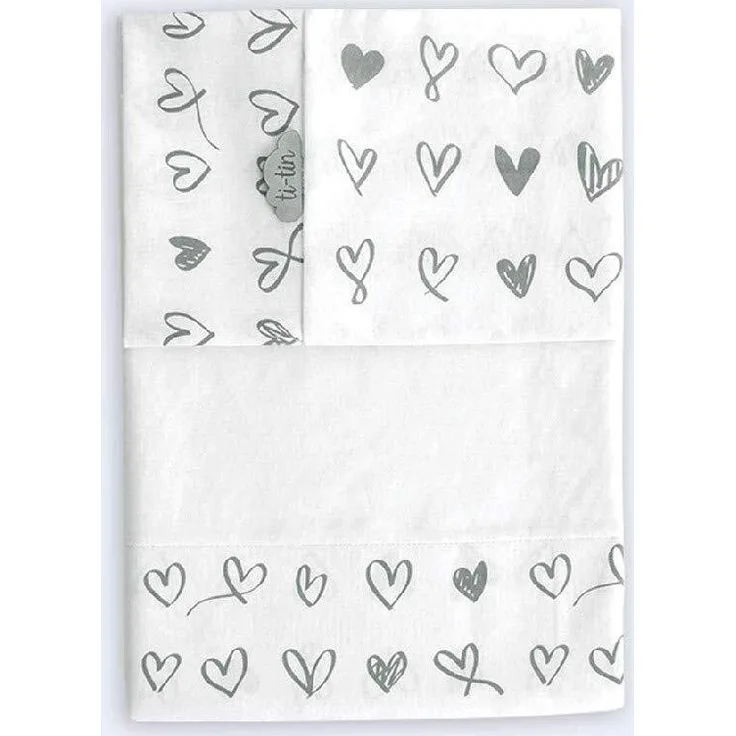 Ti TIN Bettwäsche-Set für Kinderbett 50x80 cm, 3-teiliges Set (Bettbezug + Spannbettlaken mit Gummizug + Kissenbezug) | Bettwäsche für Kinderbett | 100 % Baumwolle