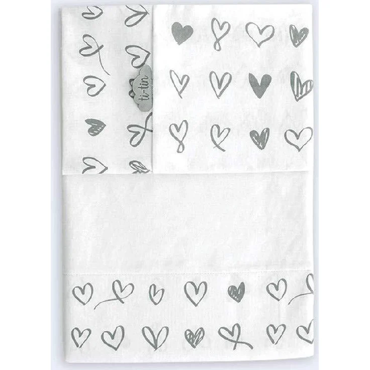 Ti TIN Bettwäsche-Set für Kinderbett 50x80 cm, 3-teiliges Set (Bettbezug + Spannbettlaken mit Gummizug + Kissenbezug) | Bettwäsche für Kinderbett | 100 % Baumwolle