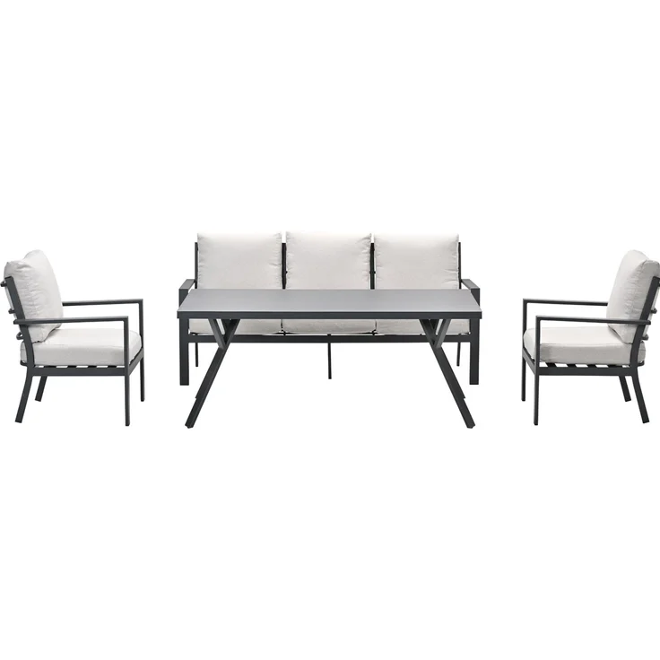 Garden Impressions Sergio Lounge-Dining Sofa Set 4-tlg.- Aluminium Gartenlounge & Dining-Tisch – Bild 2