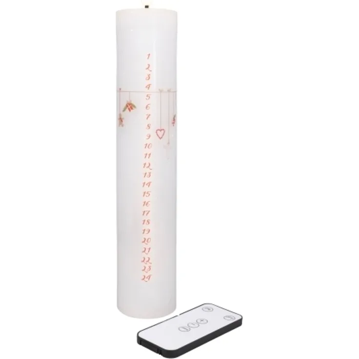 Det Gamle Apotek Kalender m.LED & Fiber H24 5cm Dia. 5cm 1/colorbox Hvid Weihnachtsferien