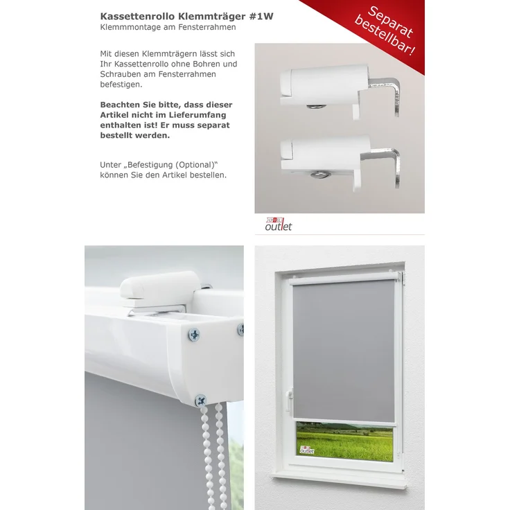 Lysel - Qualitätskassettenrollo abdunkelnd steingrau, (B x H) 100cm x 175cm in grau/steingrau – Bild 8