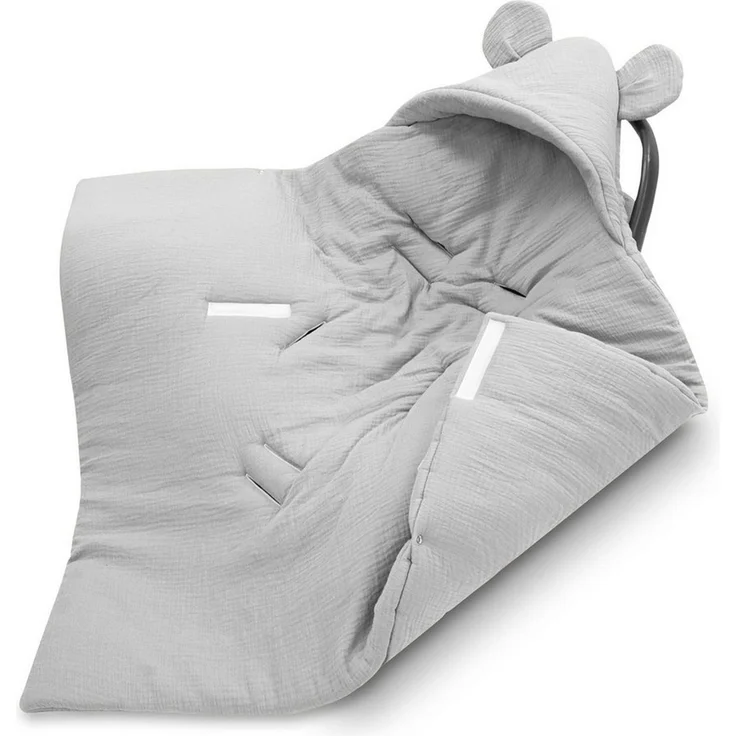 Einschlagdecke Einschlagdecke Musselin 90x90 cm Grau, Totsy Baby – Bild 1