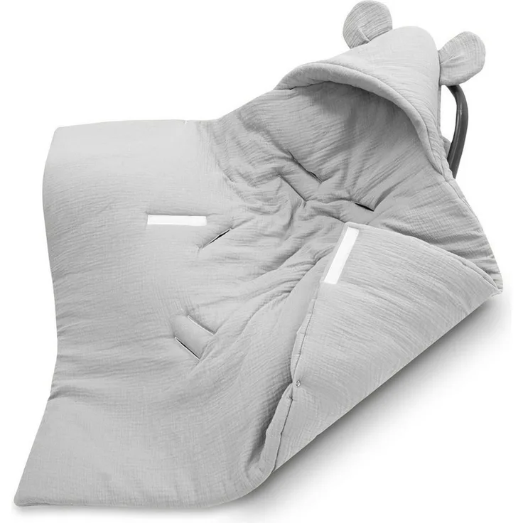 Einschlagdecke Einschlagdecke Musselin 90x90 cm Grau, Totsy Baby