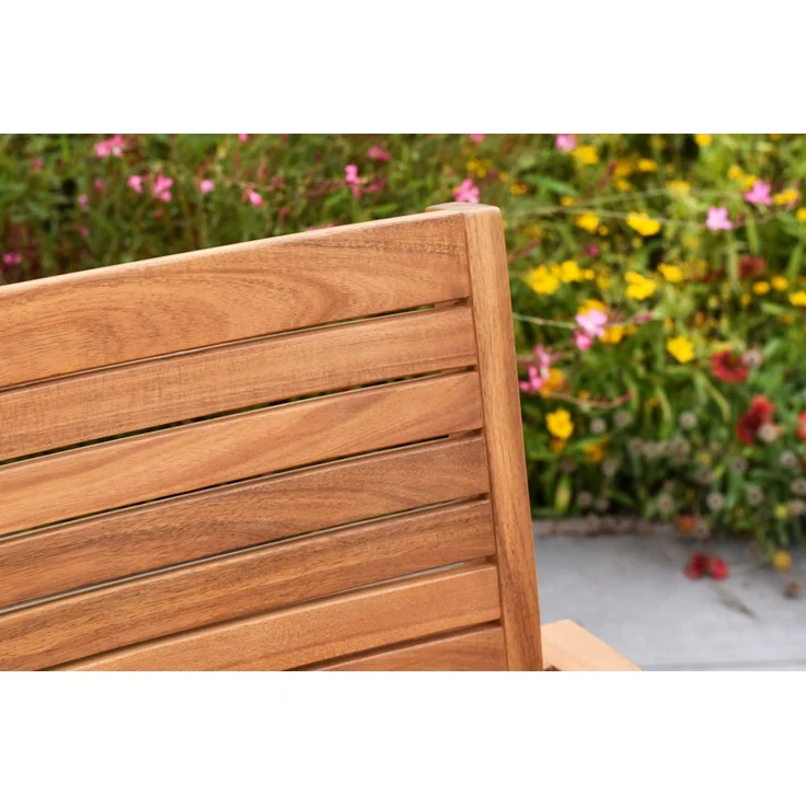 Batavia Gartenmöbel Set 9tlg, 4 Stapelsessel, 4 Auflagen, Tisch 185 x 90 cm – Bild 6