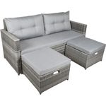 Lounge-Sofa Malta aus Aluminium und Kunststoffgeflecht
