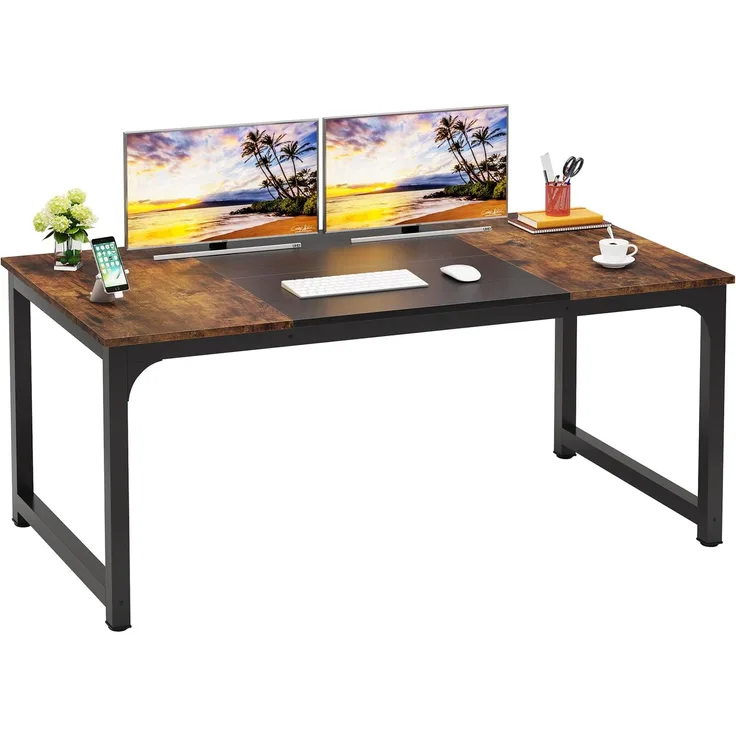 LITTLE TREE 70,8 Zoll großer Chefschreibtisch, einfacher Computerarbeitsplatz mit 31,5 Zoll breiter Arbeitsfläche für das Homeoffice