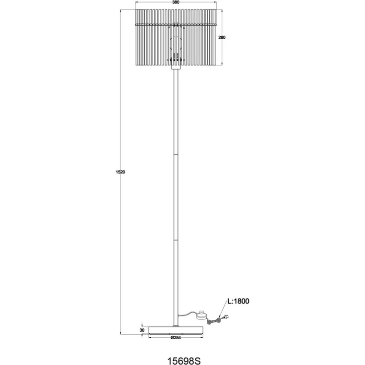 Stehlampe, Metall, schwarz, Glas, rauchfarben, H 152 cm – Bild 10