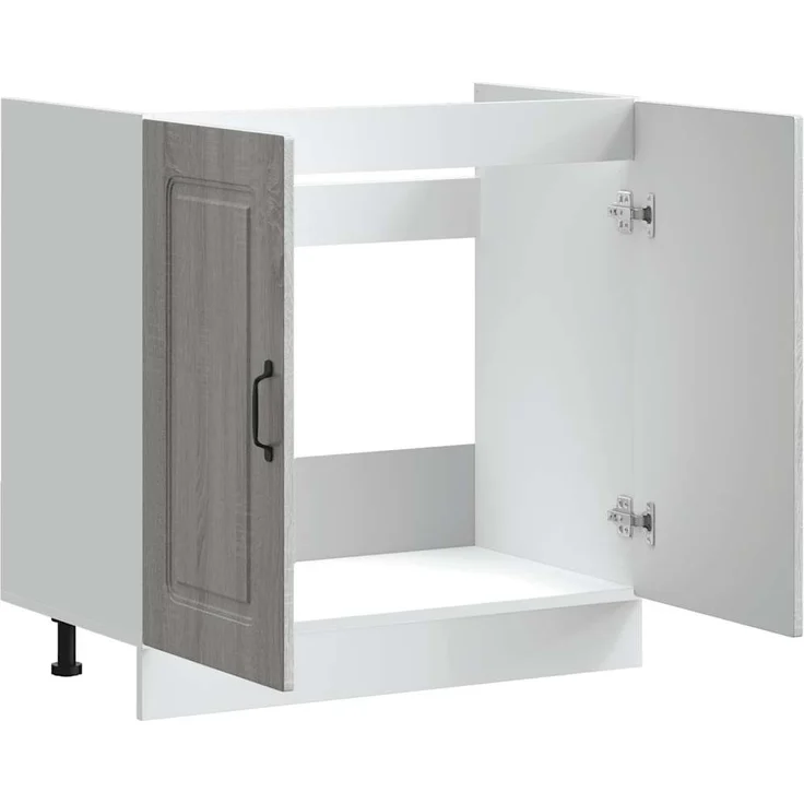 vidaXL Spülenunterschrank Kalmar Grau Sonoma 80x46x81,5 cm 853453 – Bild 4