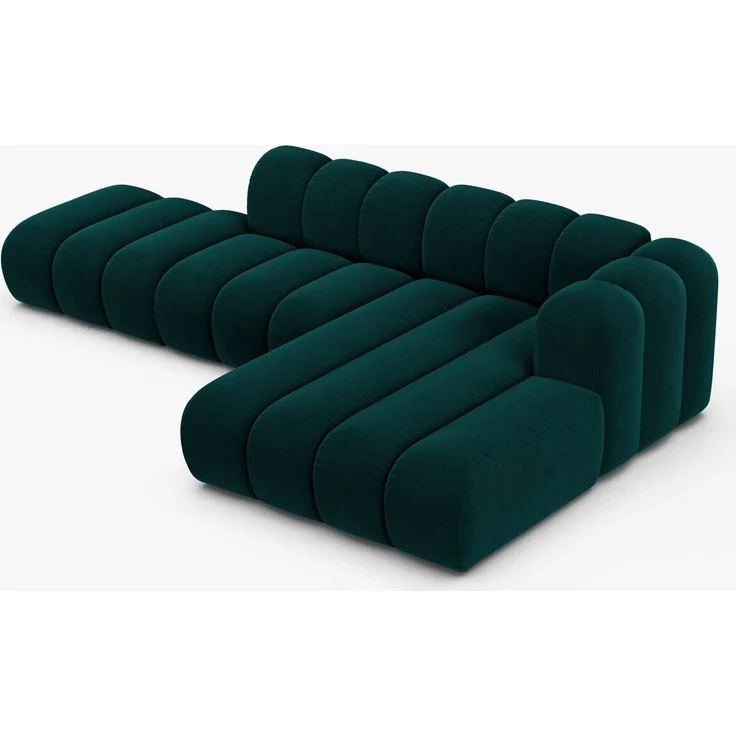 Micadoni Modulares Ecksofa offen Lupine 5-Sitzer Samt Venus Dunkel Petrol Rechts – Bild 2