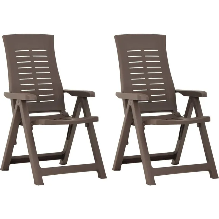 vidaXL Verstellbare Gartenstühle 2 Stk. Kunststoff Mokkabraun 315832