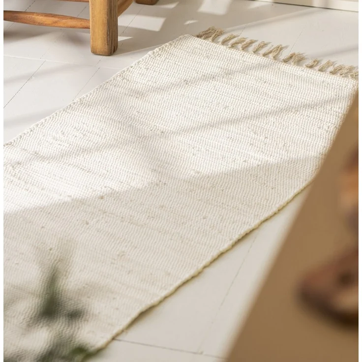 Ib Laursen - Teppich Läufer Wohnraum 60x250cm Baumwolle Creme 65031-01 – Bild 2