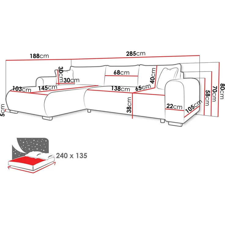 Ecksofa Merkos (Farbe: Margo 227.09) – Bild 7