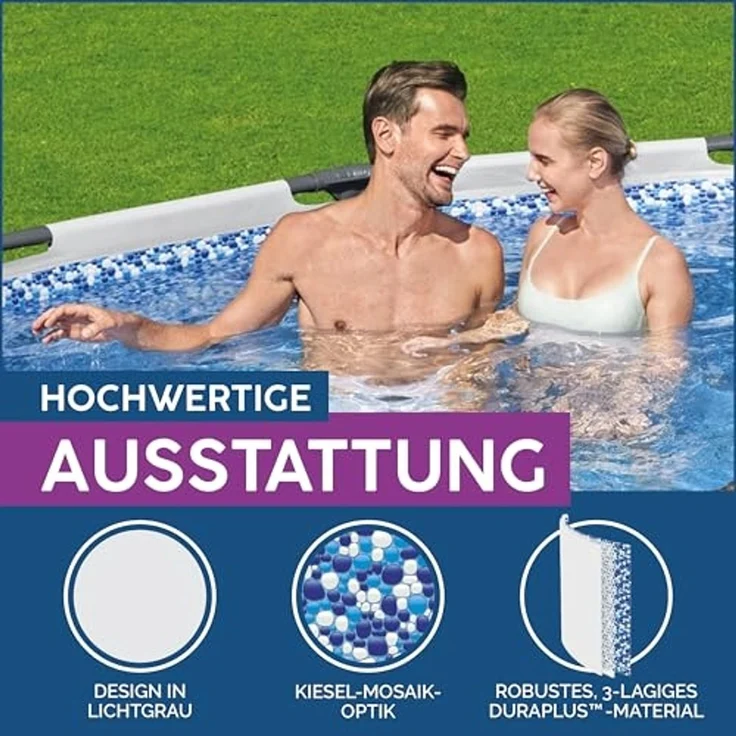 Steel Pro MAX™ Solo Pool ohne Zubehör Ø 366x100 cm, lichtgrau, rund – Bild 5