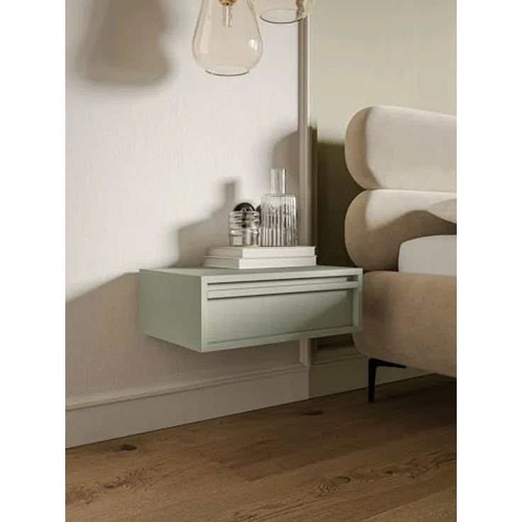 Selsey Nachtkonsole Evo, Salbeigrün, hängend, 1 Schublade, 50x17x34 cm, modern, kratzfest – Bild 4