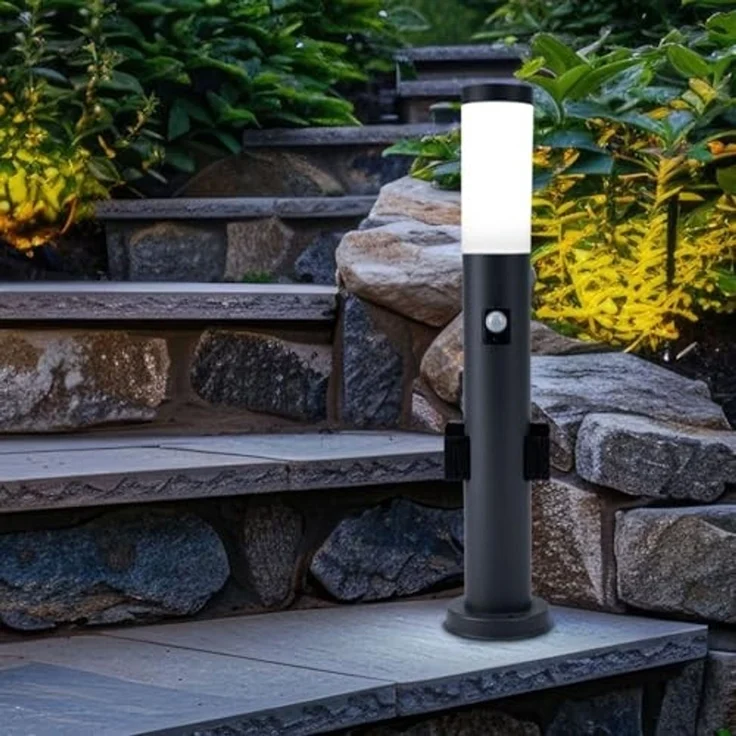 LED Stehleuchte, 2x Steckdosen, Bewegungsmelder, H 60 cm – Bild 5