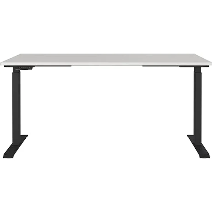 Germania Schreibtisch 7908-581, in Lichtgrau/Schwarz, EL. höhenverstellb, 160 x 120 x 80 cm (BxHxT) – Bild 4
