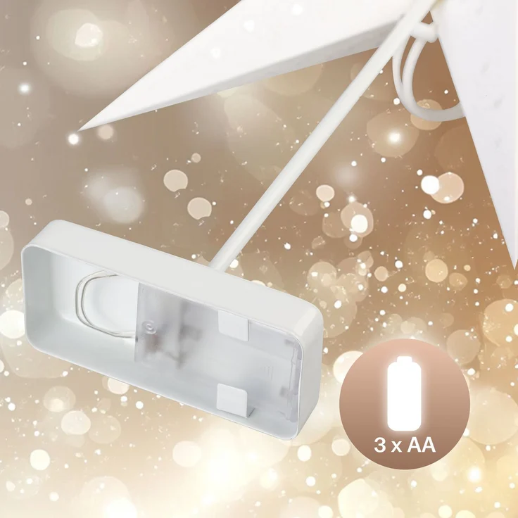 Casaria LED Weihnachtsstern mit Ständer Beleuchtet 60 cm creme Papierstern Weihnachten Weihnachtsdeko Leuchtstern Dekostern Adventsstern – Bild 4