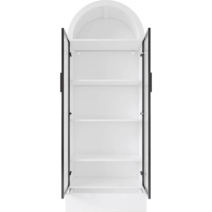 Glasvitrine mit LED-Beleuchtung, App-Steuerung und Schublade, 70x38x190 cm, Weiß – Bild 7