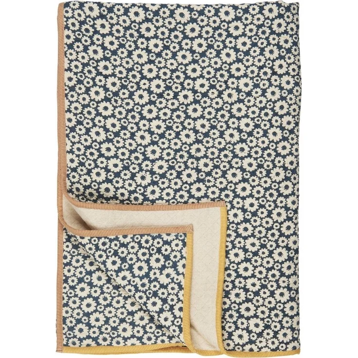 Ib Laursen - Decke Plaid Kuscheldecke Wohndecke Blumenmuster Petrol 6895-60 – Bild 5