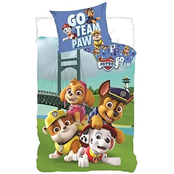 Paw Patrol - Baby Bettwäsche, Wendebettwäsche, 100x135 & 40x60 cm