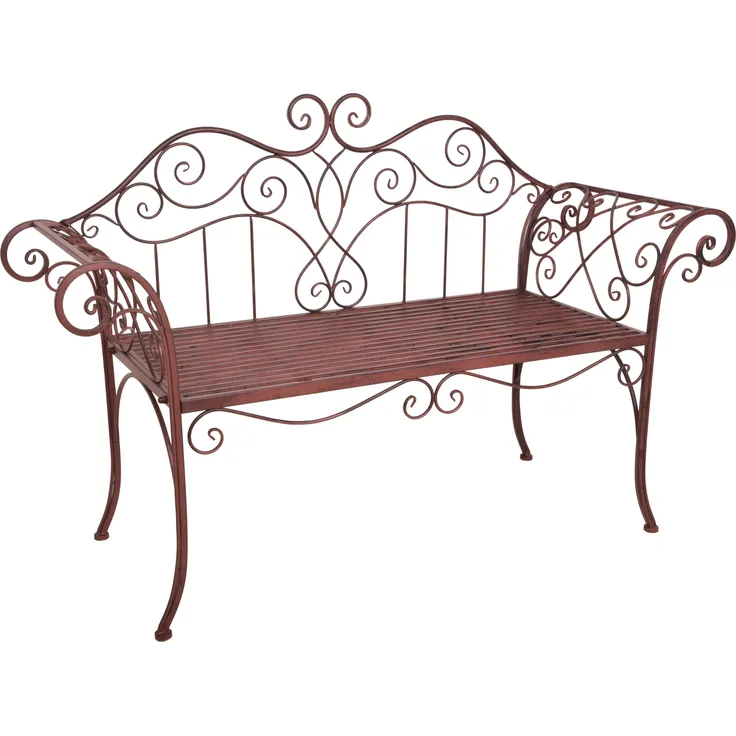 Gartenbank RONJA - 143cm Breit, Stahl, Schwarz | Terrassenbank Wetterfest Sitzbank Outdoor Bank