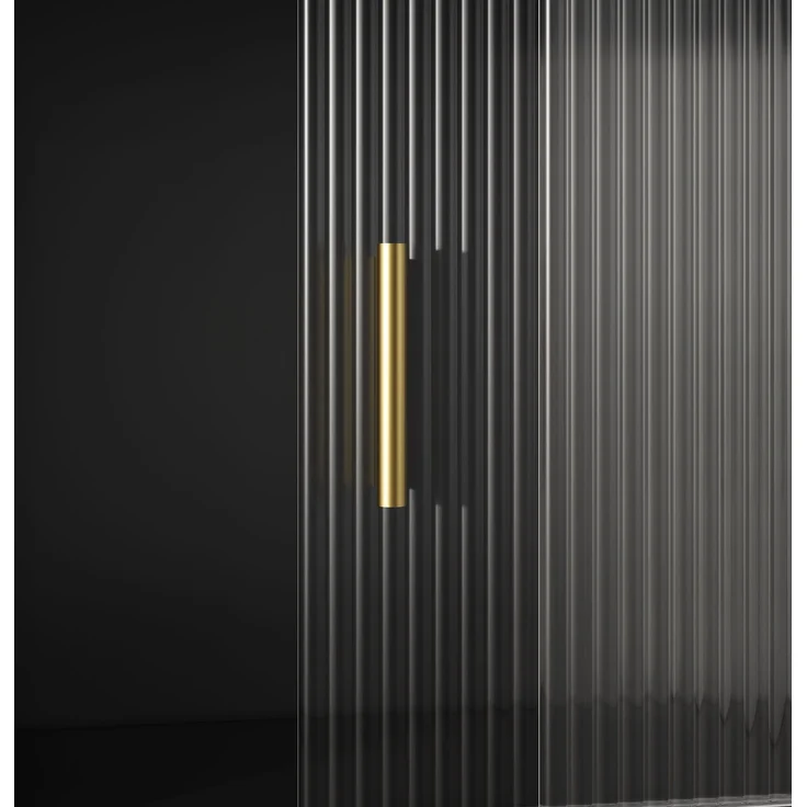 Küchenschrank, Hochschrank, Vitrinenschrank, Buffetschrank mit Verstellbaren Ablagen, Esszimmerschrank, Sideboard mit LED-Beleuchtung, schwarz--Schwarz--120x35x167cm--YOUDENOVA – Bild 10