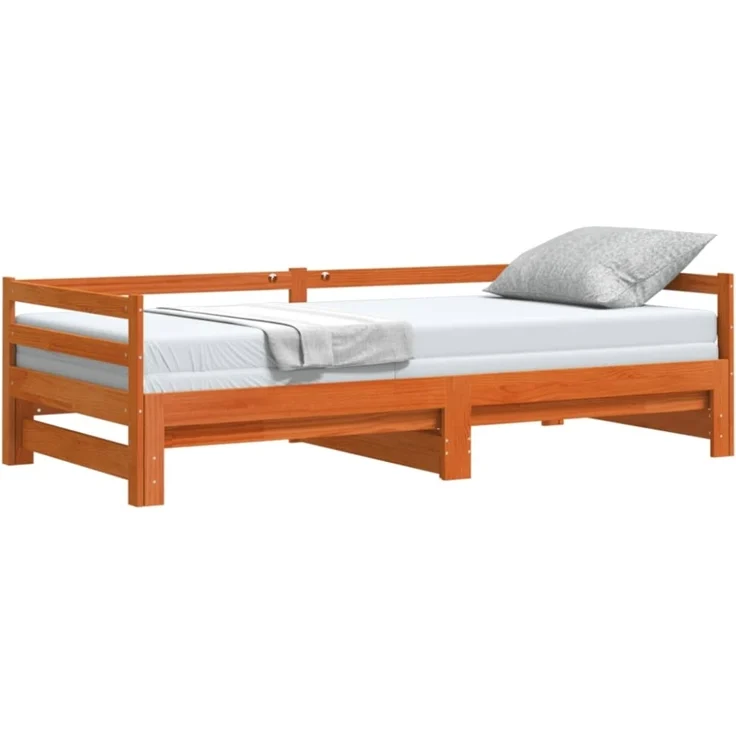 vidaXL Tagesbett Ausziehbar Wachsbraun 90x200 cm Massivholz Kiefer 847159 – Bild 9