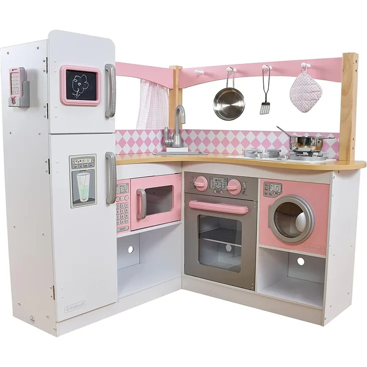 KidKraft 53185 Grand Gourmet Eck-Spielküche, rosa & weiß