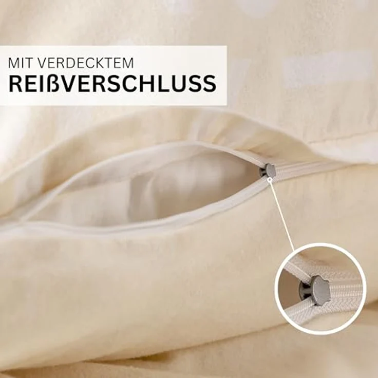 Esprit Bettwäsche FLANELL Winter Bettwäsche, Baumwolle, 1 teilig, 135 x 200 cm in Beige – Bild 10