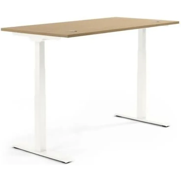 Soennecken Schreibtisch 1800x605-1255x800mm Platte Eiche hell Gestell