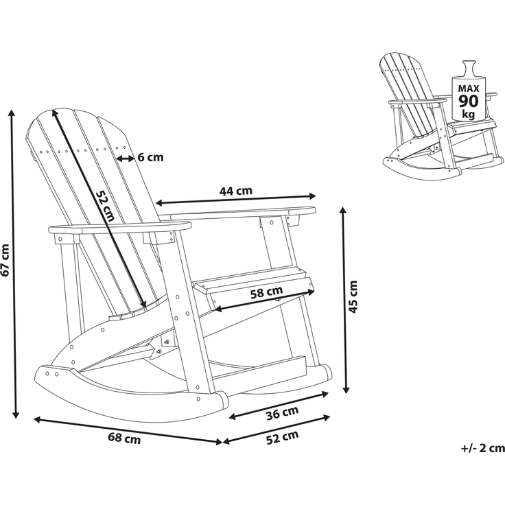Garten Schaukelstuhl für Kinder ADIRONDACK Hellblau – Bild 2
