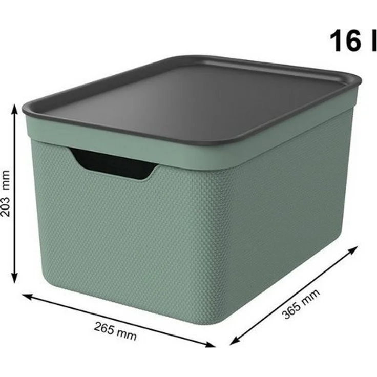 ROTHO Aufbewahrungsbox 3er- Set Aufbewahrungskorb 16l mit Deckel (Aufbewahrungsboxen, 3er-Set) – Bild 3