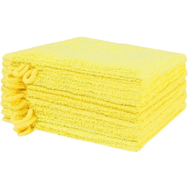 NatureMark Waschhandschuh 10er-Set Frottier Waschhandschuhe, 100% Baumwolle (10-St), Premium Frottier Waschhandschuhe, 15x21cm, Gelb – Bild 1