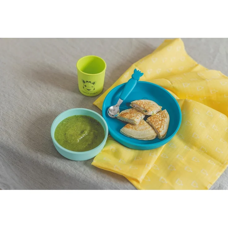 Sophie la Girafe - Speise-Set Sopie la Girage aus Silikon – 1 Teller, 1 Schüssel, 1 Glas und ein Löffel, spülmaschinenfest und mikrowellengeeignet – Bild 7